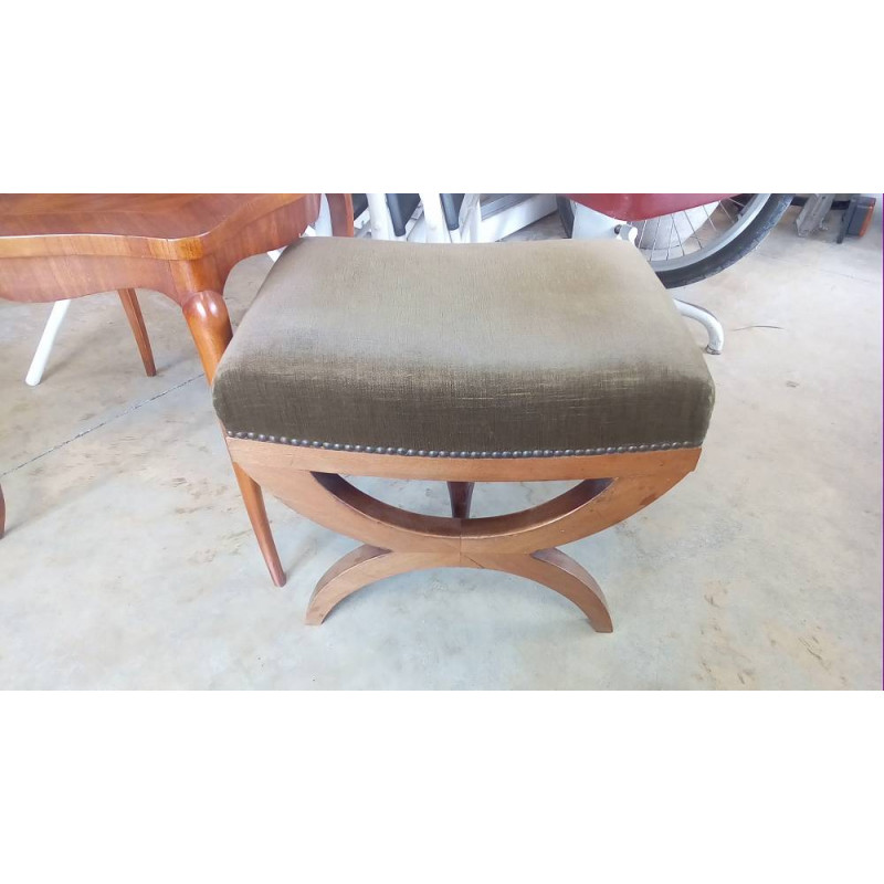 TABOURET TAPISSÉ VELOURS VERT