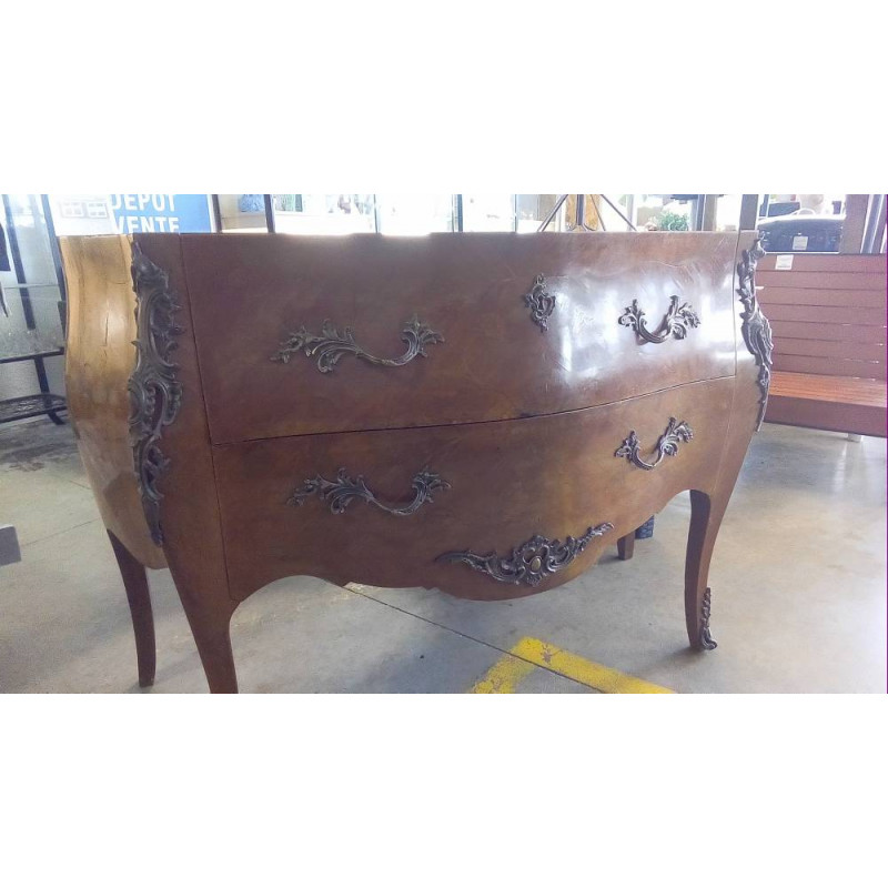 COMMODE BOMBÉE BOIS DE ROSE STYLE LOUIS XV