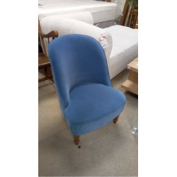 FAUTEUIL VELOURS BLEU