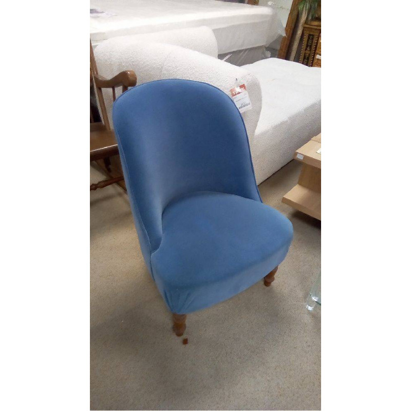 FAUTEUIL VELOURS BLEU