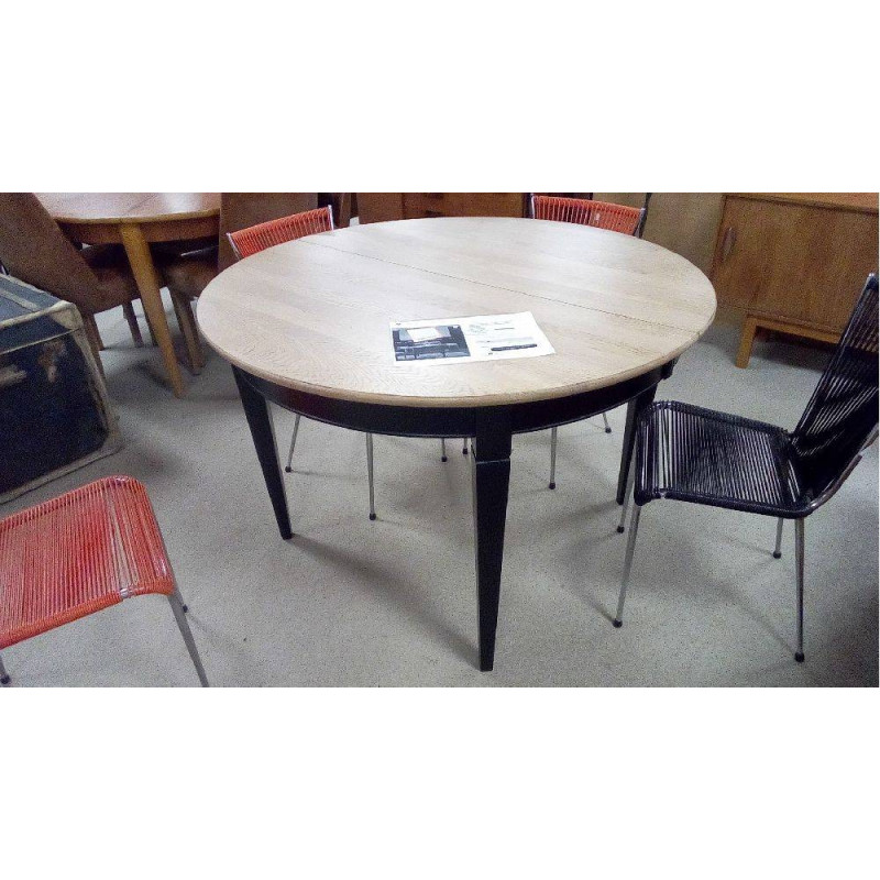 TABLE RONDE CAMIF AVEC 2 ALLONGES (REFUS LIVRAISON POUR DEFAUT RÉPARÉ VALEUR 1619 €)