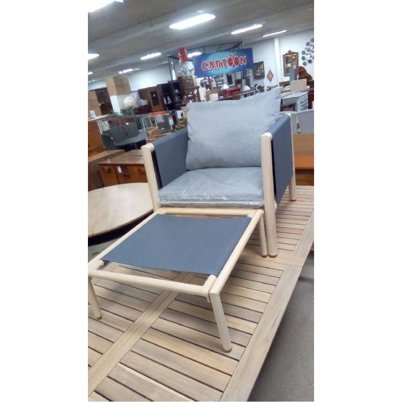 FAUTEUIL DE JARDIN AVEC REPOSE PIED TOILE IMPUTRESCIBLE