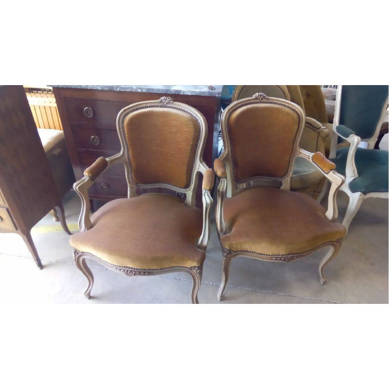FAUTEUIL VELOURS LA PAIRE COULEUR BRONZE