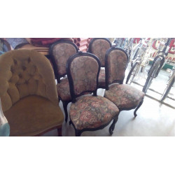 LOT DE 4 CHAISES TAPISSÉES 
