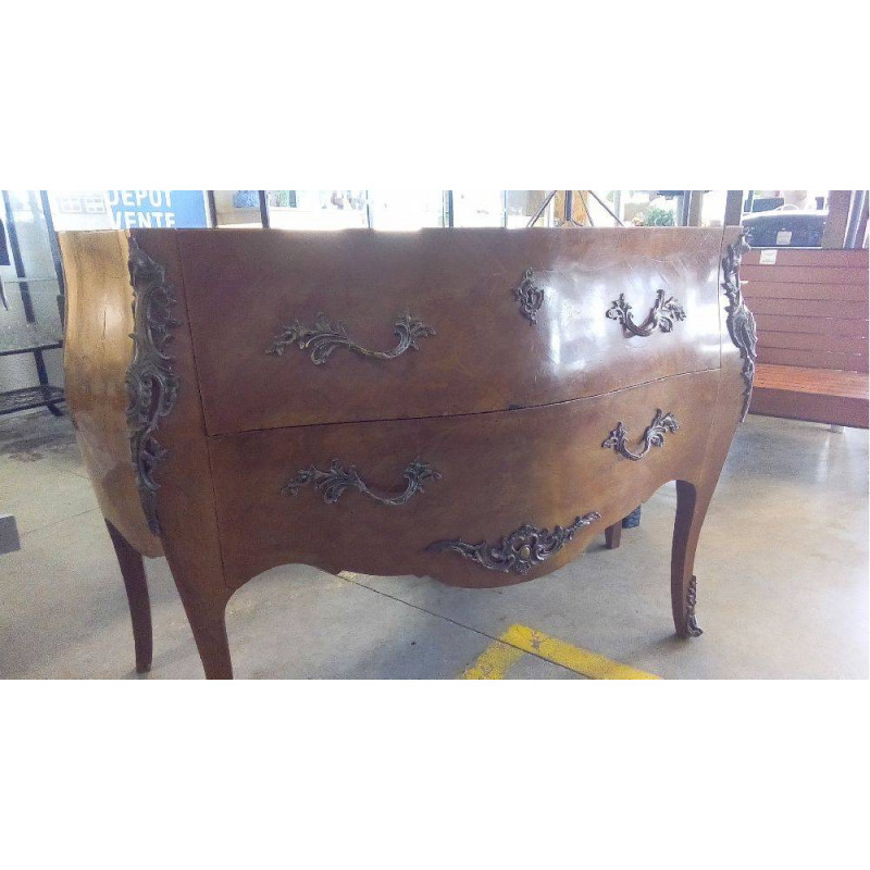 COMMODE BOMBÉE BOIS DE ROSE STYLE LOUIS XV