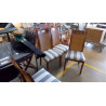 LOT DE 4 CHAISES TAPISSÉES DOSSIERS CANNÉS