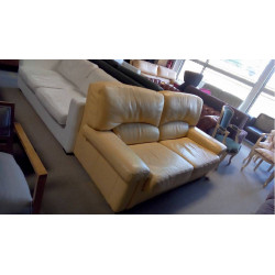 CANAPÉ CUIR JAUNE CLAIR