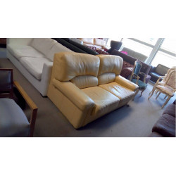 CANAPÉ CUIR JAUNE CLAIR