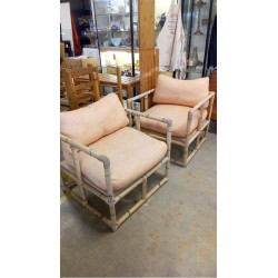 PAIRE DE FAUTEUILS BAMBOU