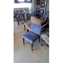 4 CHAISES VELOURS BEIGE ET...
