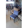 4 CHAISES VELOURS BEIGE ET BLEU