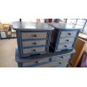 PAIRE DE CHEVETS  EN CANNAGE BLEU