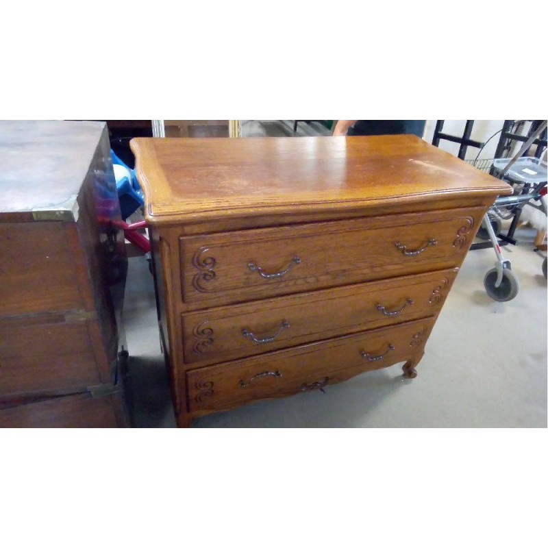 COMMODE CHÊNE 3 TIROIRS À PEINDRE