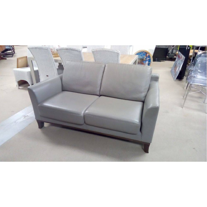 CANAPÉ CUIR 2/3 PLACES GRIS TAUPE
