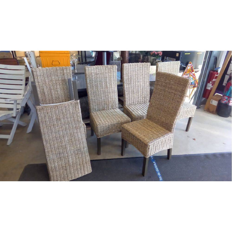 CHAISES TRESSÉES ROTIN X 6
