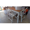 TABLE CARRÉE PIN AVEC 2 CHAISES PLIANTES