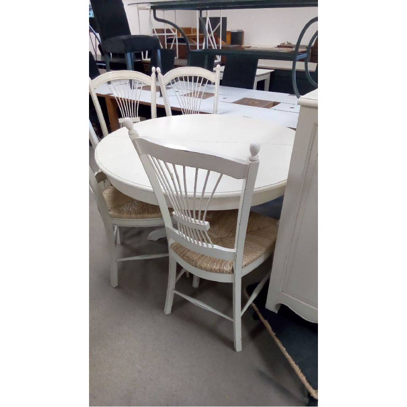TABLE RONDE BEIGE AVEC ALLONGE EXT