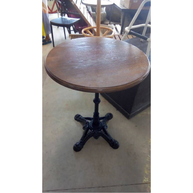 TABLE BISTROT CHÊNE ET FONTE