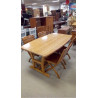 TABLE STYLE NAUTIQUE AVEC 2 ALLONGES ET 4 CHAISES
