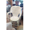 FAUTEUIL LAQUÉ EN LATTES DE BOIS
