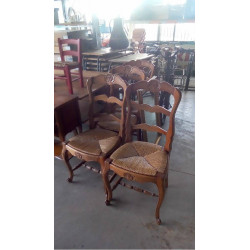 LOT DE 4 CHAISES MERISIER...