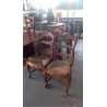 LOT DE 4 CHAISES MERISIER PAILLÉES