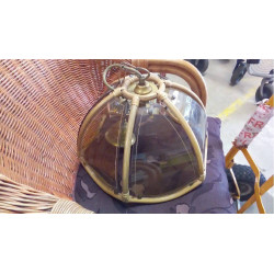 LUMINAIRE VERRE ET ROTIN
