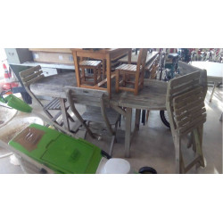 SALON DE JARDIN TECK TABLE...