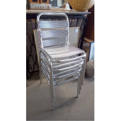 LOT DE 4 CHAISES ALUMINIUM