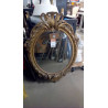 MIROIR OVALE BOIS DORÉ ET STAFF EN L\'ÉTAT