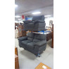 SALON MICROFIBRE GRIS CANAPÉ +1 FAUTEUIL TBE